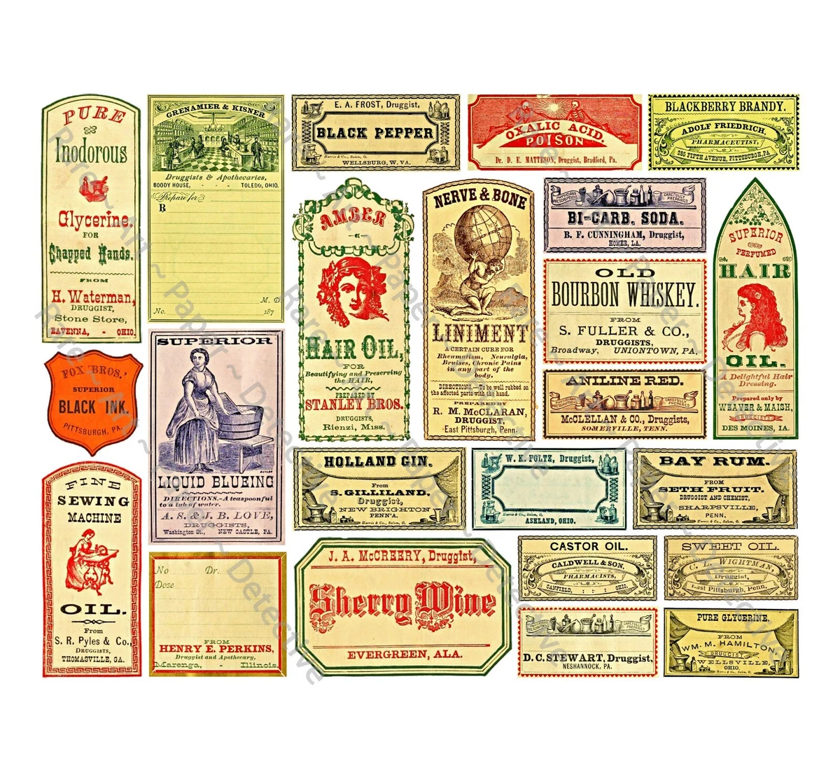Free Printable Vintage Bottle Labels