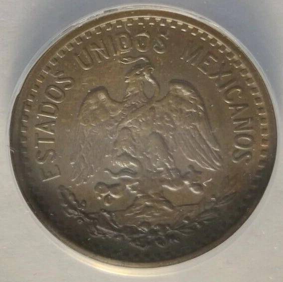 1921-Mo Mexico One Centavo 1C ANACS MS 62 BRN Mexico City Mint Rare Coin 3B - Image 3 of 4