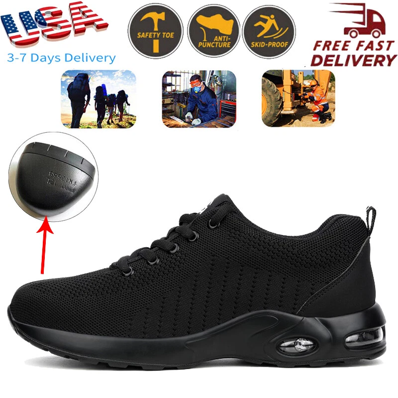 Men Steel Toe Safety Shoes Work Slip Resistant Boots Indestructible Sneakers US9