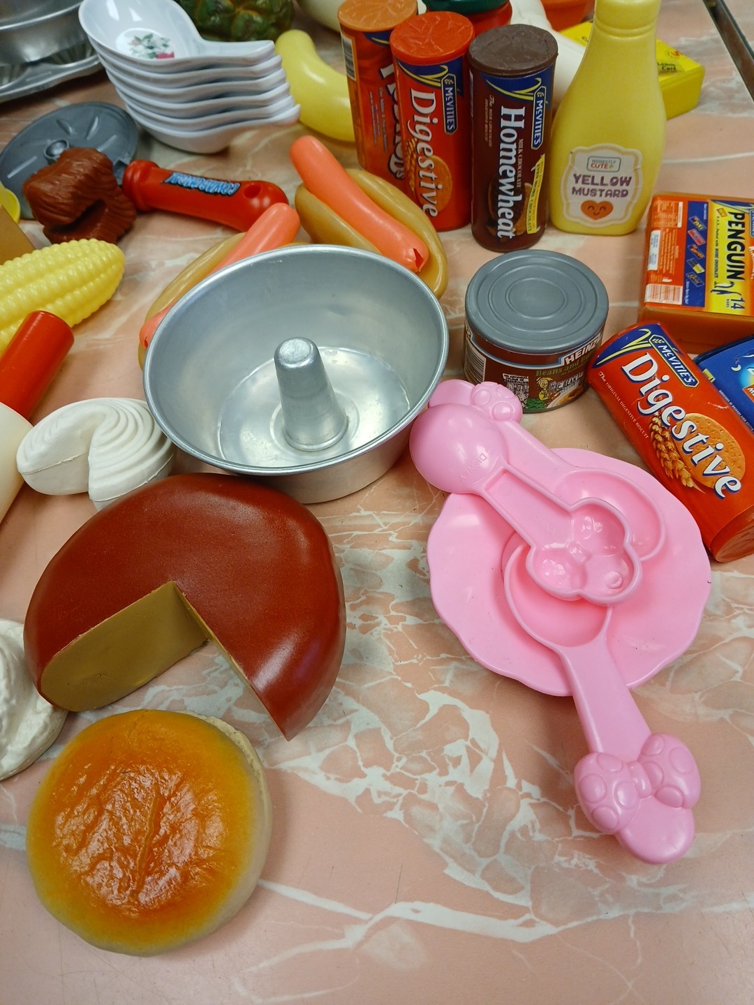 Vintage Mixed Lot 55 pcs Kids Pretend Play Food Kitchen Cooking Toys Accessories