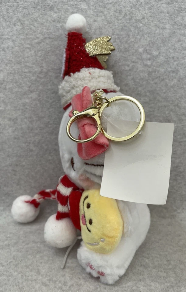 收藏品 Hello Kitty 主题圣诞毛绒填充动物钥匙扣吊坠 — 第 3/4 张图片