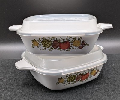 Corningware Mini Casserole Spice of Life P-41-B 1 3/4 Cup set of two with lids