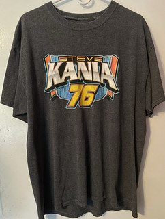 Steve Kania 76 Dirt Track Racing Fan T Shirt Dark Gray Motorsport Apparel
