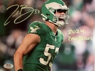 Zack Baun Autographed Eagles (Kelly Green) 8x10 with Inscription (PSA)