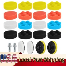 22 PCS 3 Inch Polishing Waxing Pad Sponge Buff Buffing Kit Set For Car Polisher