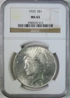 1923 Peace Silver Dollar $1 Coin NGC MS65 GEM Brilliant Uncirculated
