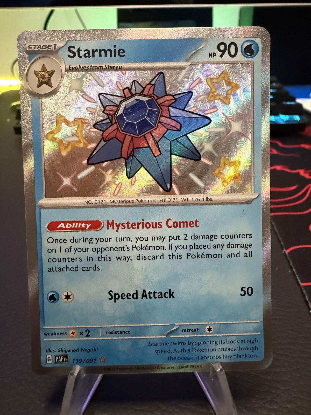 Pokemon TCG Starmie 119/091 Sv: Paldean Fates Shiny Rare Holo ENG