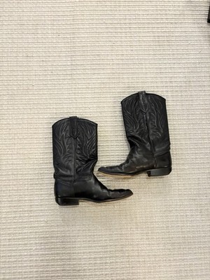 Vero Cuoio Women s Black Cowboy Boots Size 7 Leather Western Style Worn
