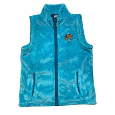 Lands  End Fleece Vest, Teal, Kids LG 10  12   Cozy, Full Zip, Comfy