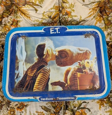 E.T. the Extra-Terrestrial Metal Folding Bed Tray Table, Blue/White, Glossy