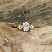 4ct Oval Cut Moissanite/VVS1 Wedding Band Ring 925 Yellow Sterling Silver