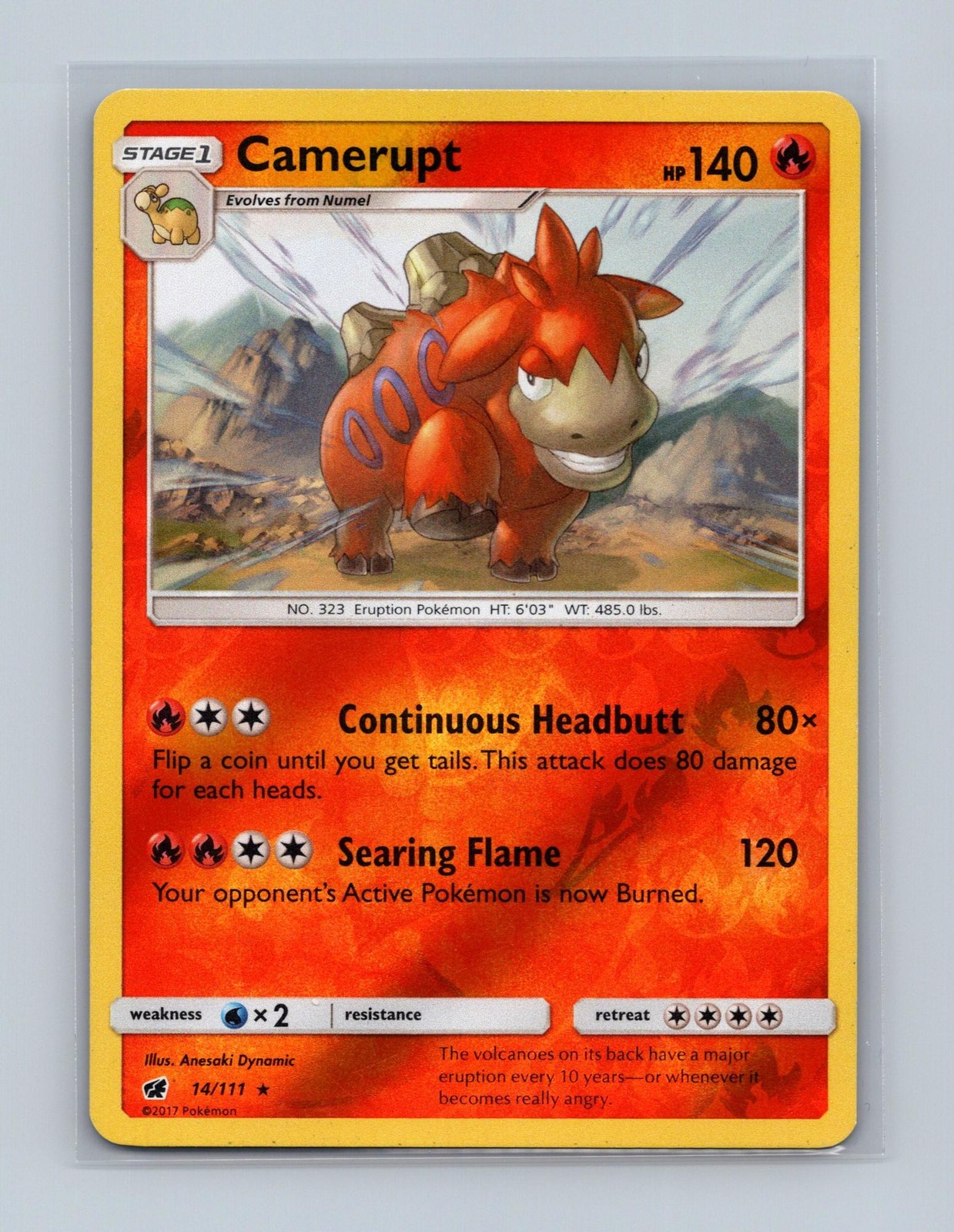 Camerupt 14/111 Rare Crimson Invasion Pokemon Reverse Holo Lightly Played