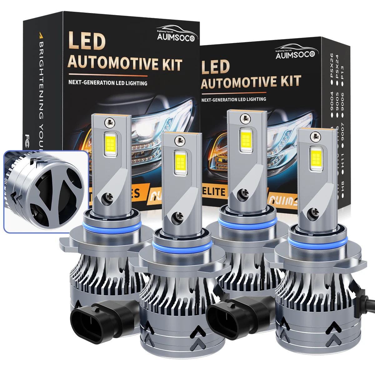 LED Combo Headlight Bulbs Kit for Honda Odyssey 2005-2010 High Low Beam 6000K
