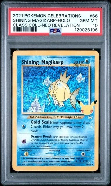 PSA 10 Shining Magikarp 66/64 Celebrations: Classic Collection Holo TCGKITTEN - Image 2 of 3