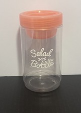 Komax Salad Bottle Container, Pink Salmon Color Lid Salad Dressing Cup Holder