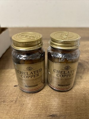 Solgar Chelated Copper 100 Tablets Each Exp 3/2028 Lot Of 2