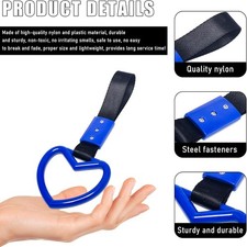 2 PCS Heart Shaped Car Hand Straps, Car Rear Bumper Warning Rings and Interior