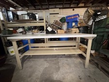 Global Industrial 72 x 30 Laminate Table - Metal Base - Adjustable Legs - White