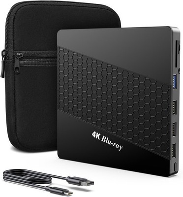 XRTFORE External 4k Blu Ray Drive for Pc,Portable 4k UHD Blu Ray Player,SD/TF...