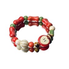 Fashion Rainbow Ceramic Elastic Bracelet with Artwork Elastic Wrist Jewelry