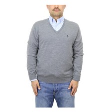  MINOR DEFECT Polo Ralph Lauren Merino Wool V-Neck Sweater - Grey - Size: M