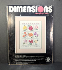 Retro Floral Cross Stitch Kit " A Rose Is A Rose " Dimensions 3659 SEALED NEW 