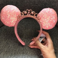 SHDR Tiara Princess Crown Pink Minnie Ears Disney Parks Headband US POST