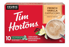 Tim Hortons French Vanilla Cappuccino Flavoured Coffee, K-Cup Pods, 10 Count