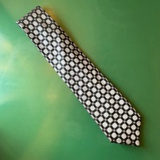 BCBG Attitude Men's Tie Black Silver Classic 57-60" Silk Patterned