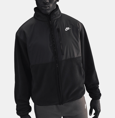 NEW* MEN Nike Club WINTERIZED Full-Zip Jacket BLACK / BLACK