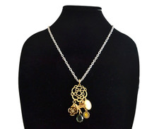 NEW-LUCKY BRAND SILVER GOLD TONE FLOWER,BIRD BUNDLE WOMENS NECKLACE