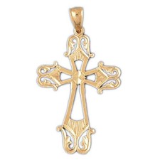 Cross Charm Pendant 14k Gold