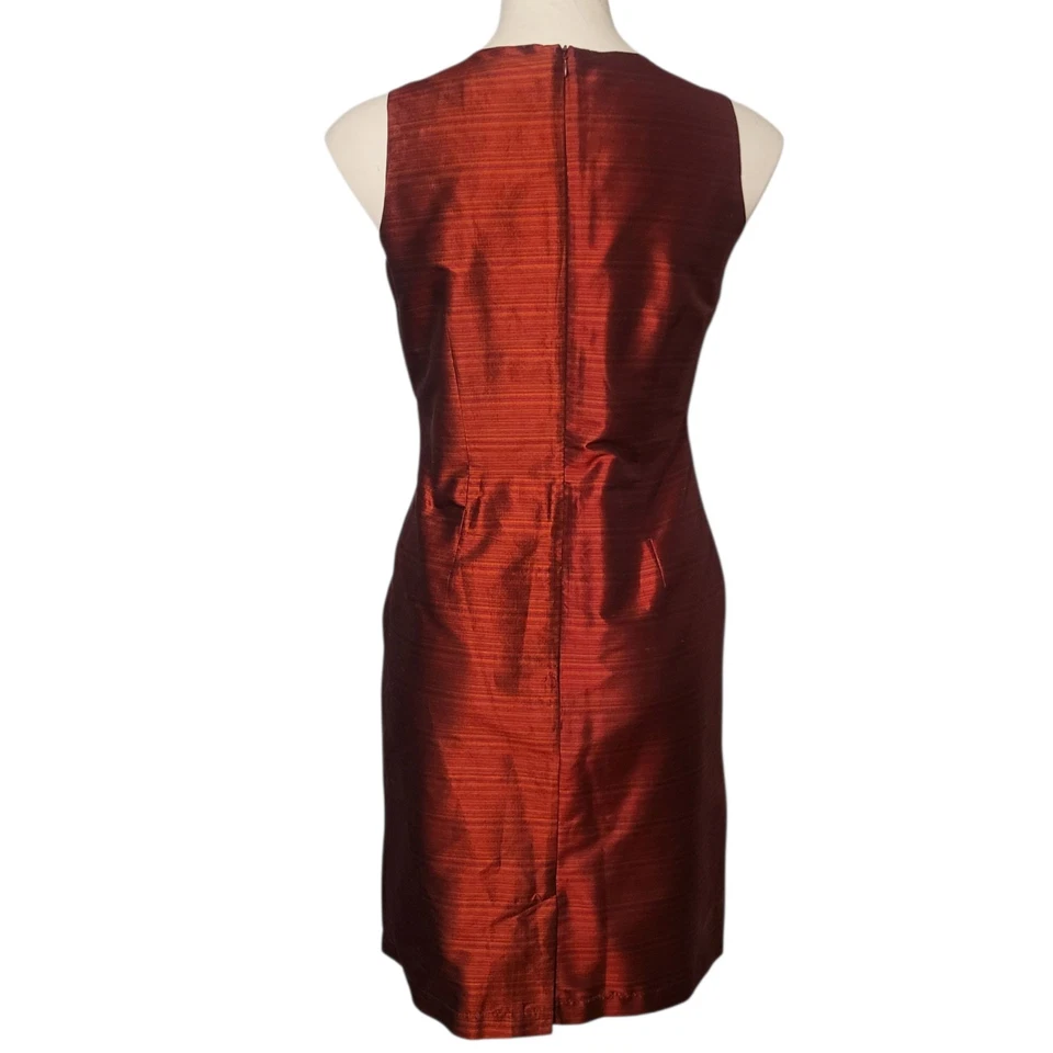 Vestido Vintage Mary McFadden Colección 100% Seda Rojo Sin Mangas Talla 6 Muy Bueno Foto 3 de 4
