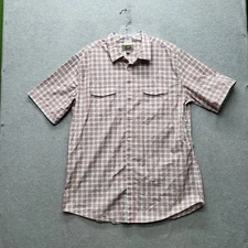 The Foundry Supply Co. Men Button Up Shirt XLT Red Plaid Short Sleeve