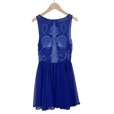 Blessed Are The Meek Revolve Ethereal Embroidered Mini Dress in Blue Size 0 XXS
