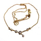 925 gold plated Horoscope Cancer Cubic Zirconia cz pendant 18" necklace 3.1g