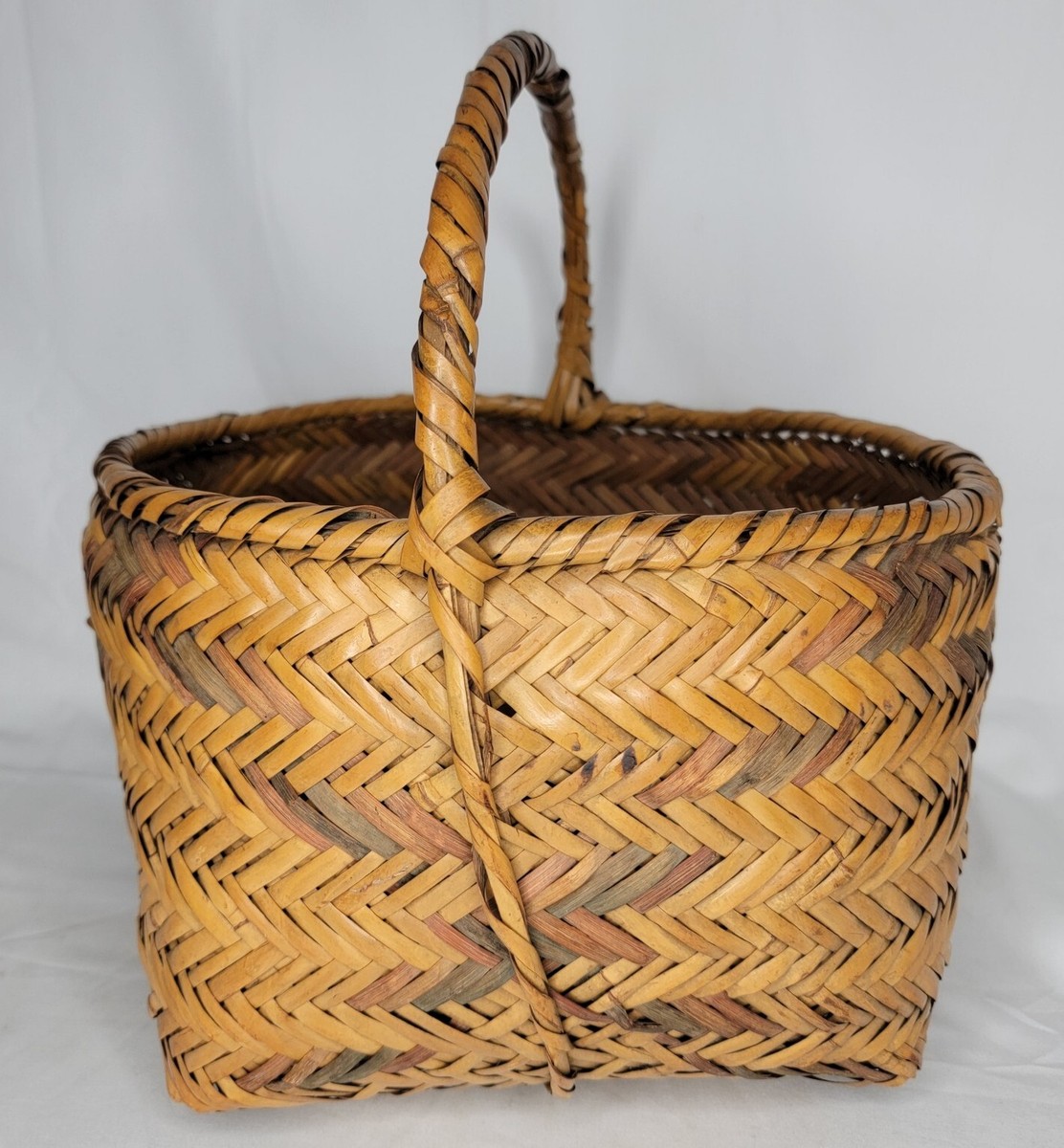 Antique Choctaw River Cane Gathering Basket | eBay