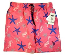 Image of US Polo Assn. Bathing Suit NEW Hot Pink Swim Trunks Mens Medium
