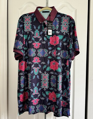 Greyson Men s NWT Mountain Laurel Golf Polo Multi Color Raven Retail $118 XL