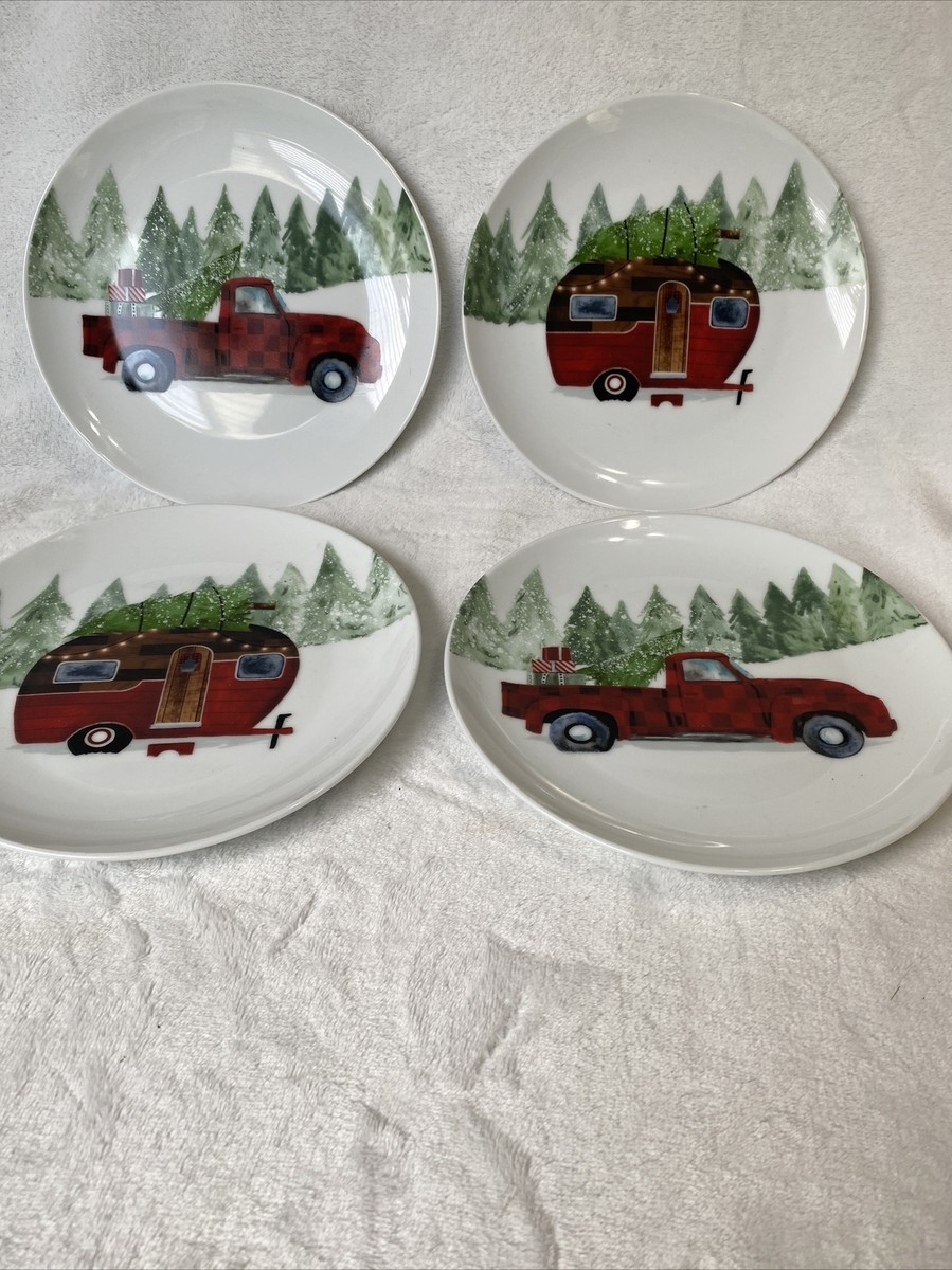 Red Truck Christmas Plates Certified International Home For Christmas