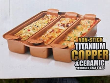 NIB NOS Gotham Steel lasagne trio titanium copper ceramic non stick TV