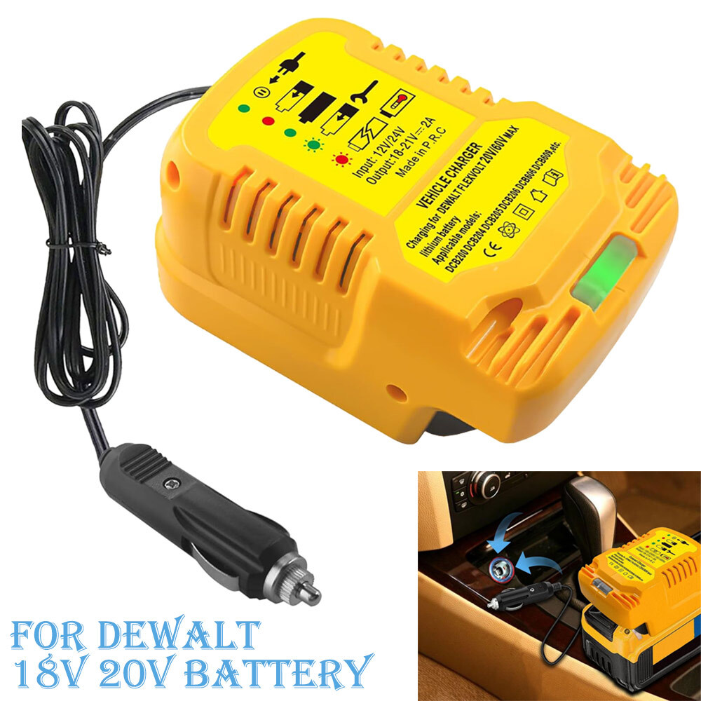 Portable Quick Car Charger Cigarette Lighter Plug for Dewalt 18V - Main Image