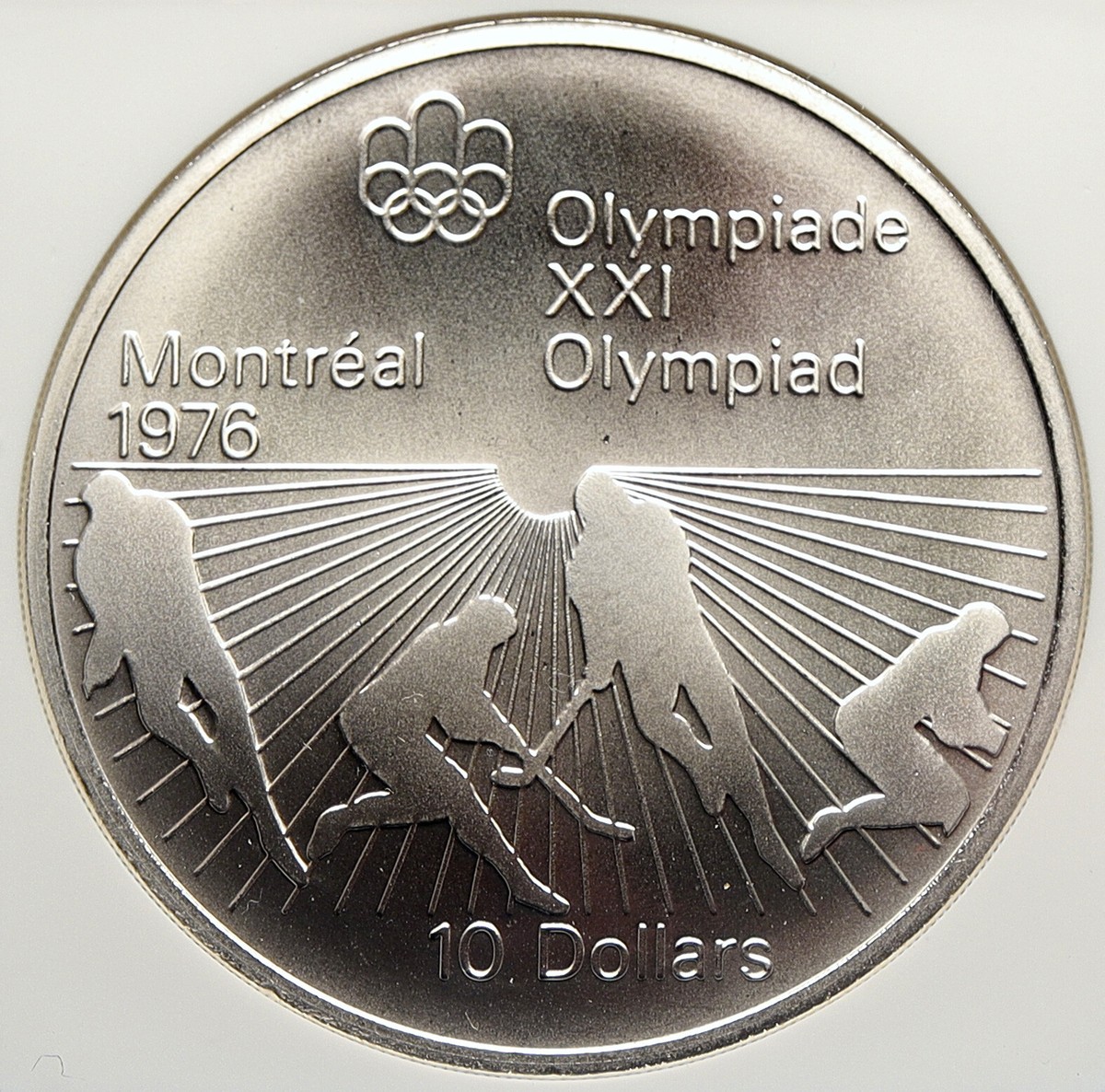 1976 CANADA Elizabeth II Olympics Montreal HOCKEY BU Silver $10