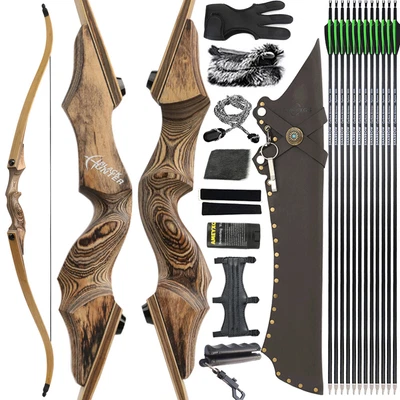 SHARROW 60 Zoll Recurvebogen Set Jagdbogen 20-60lbs Bogenschießen Jagd Takedown RH LH