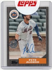 2022 Topps 1987 Topps Autographs Black 87BA-PA Pete Alonso Auto 118/199 Mets