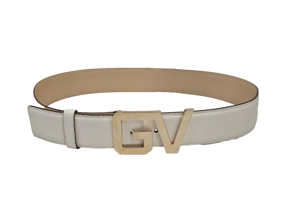 Rare vintage Mui Mui white leather reversible belt, wood buckle Miu Miu Belts for Women | The RealReal main image 3