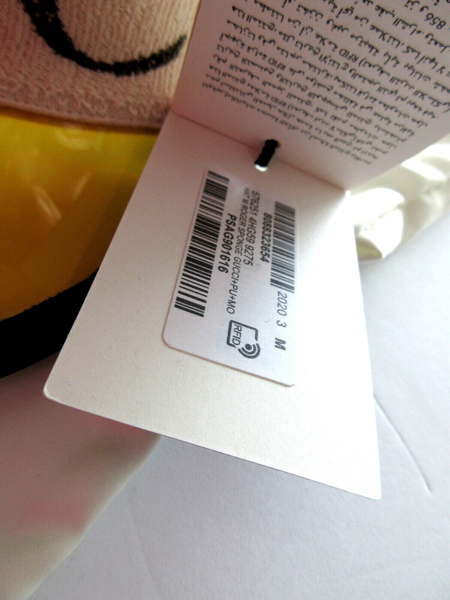 Gucci Unisex Yellow Vinyl Visor Hat w/Logo Banded Headband M