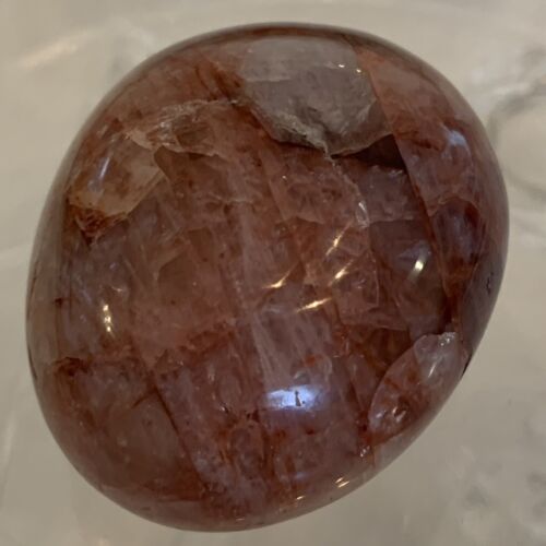 2" RED FIRE QUARTZ Hematoid Crystal Polished Palm Stone Large Tumble Madagascar - Picture 6 of 11