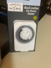 Complete Home Intertek Dual Outlet 24 Hour Timer 2 Device Control Auto On White