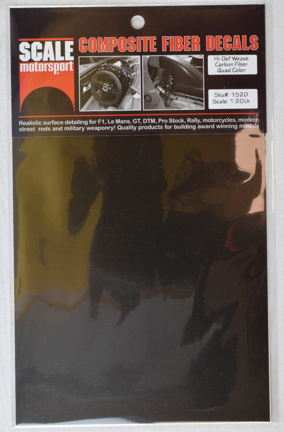 Шкала автоспорта 1/20 Высококачественная наклейка из углеродного волокна саржевого переплетения 1520